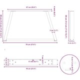  Noge blagovaonskog stola V-oblika 2 kom Prirodni čelik | shoptok.hr