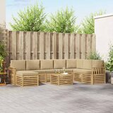  Set vanjskih sofa 7 kom. Bijela i Bež Poliester | shoptok.hr