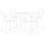  5-dijelni bistro set od lijevanog aluminija bijeli | shoptok.hr