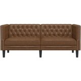 vidaXL Fotelja Chesterfield 2-sjed smeđa umjetna antilop koža | shoptok.hr