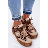 Boto Women's Platform Sneakers With Double Lacing Leopard Beige Niteria | Shoptok.si