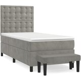 Box spring krevet s madracem svjetlosivi 100x200 cm baršunasti | shoptok.hr
