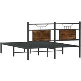  Posteljni okvir brez vzmetnice hrast 150x200 cm inženirski les, (21829191) | Shoptok.si