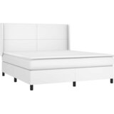 Krevet s oprugama i madracem bijeli 160x200 cm od umjetne kože | shoptok.hr