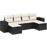  The Living Store Vrtna sedežna garnitura 6-delna z blazinami črna poli ratan - Vrtna Sedežna Garniture, (21452870) | Shoptok.si