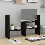  Stalak za monitor crni (39 - 72) x 17 x 43 cm masivna borovina | shoptok.hr