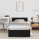 vidaXL krevetska konstrukcija crna hrastovina 90x190 cm konstruirano drvo | shoptok.hr