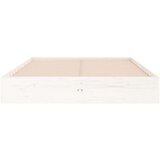  Posteljni okvir bel iz trdnega lesa 135x190 cm 4FT6, (20707485) | Shoptok.si