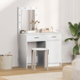 vidaXL Set od 2 Bijela MDF Srednje Toaletni stol Pravokutni Cijene