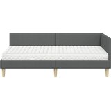  Kutni krevetni okvir s madracem 2 kom. Tamnosiva 90 x 190 cm | Shoptok.si