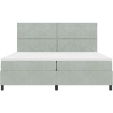 vidaXL Posteljni pod z vzmetnico svetlo siva 200x200 cm žamet, (22052479) | Shoptok.si