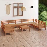  Vrtna garnitura 10-delna medeno rjava trdna borovina, (20674912) | Shoptok.si
