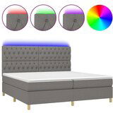  Box spring s madracem LED tamnosivi 200x200 cm tkanina | shoptok.hr