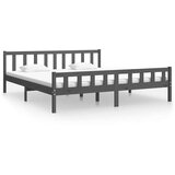  Posteljni okvir siv iz trdnega lesa 200x200 cm, (20643880) | Shoptok.si