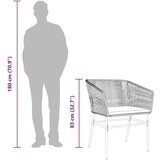 Vrtna garnitura - 6-dijelni vrtni blagovaonski set s jastucima poliratan i staklo Smeđa 200 x 100 x 74 cm 6 | shoptok.hr