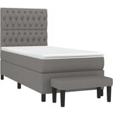  Box spring postelja z vzmetnico temno siva 90x200 cm blago, (20790186) | Shoptok.si