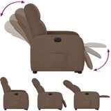  Električni naslanjač s funkcijo vstajanja rjavo blago, (21824893) | Shoptok.si