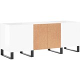 vidaXL Omarica za gramofonske plošče sijaj bela 121x38x48 cm inž. les | Shoptok.si