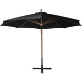  Viseč senčnik z drogom črn 3,5x2,9 m trden les jelke | Shoptok.si