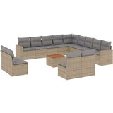  14-dijelni set vrtnih sofa s jastucima poliratan Bež | shoptok.hr