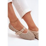 Boto Ballet Flats With Weaving And Straps Beige Partheda | Shoptok.si