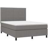  box spring s madracem LED tamnosivi 140x190 cm tkanina | shoptok.hr