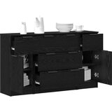 vidaXL Strani šal 3 pcs Črni hrast 121 x 30 x 70 cm Konstruiran les | Shoptok.si