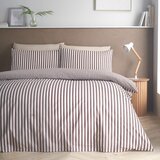 Catherine Lansfield Temno rjava posteljnina za zakonsko posteljo 200x200 cm Epping Textured Stripe – Cene