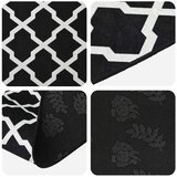  Traka za tepih LESAKA Crno i bijelo 100 x 350 cm - Crno-bijeli rombičasti uzorak 100 x 350 cm | shoptok.hr