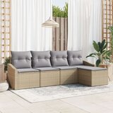  Vrtni kavč set Set 5 Bež, Siva Ratan, Poliester Vrtni kavč, (22065211) Cene