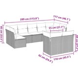vidaXL 9-dijelni set vrtnih sofa od poliratana s jastucima svjetlosivi | shoptok.hr