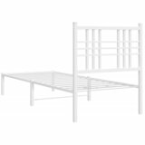 Metalni okvir krevet bez madraca s uzglavljem bijeli 75x190 cm | shoptok.hr