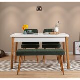 Hanah home Costa Atlantic White-Green Atlantic PineWhiteGreen Table & Chairs Set (4 Pieces)