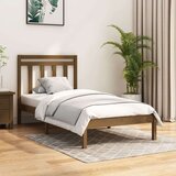  Posteljni okvir medeno rjav iz trdnega lesa 100x200 cm, (20646328) Cene