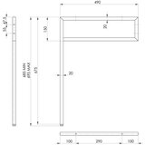 Sapho Crna željezna potpora za pult 49x2 cm – | shoptok.hr