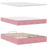  Otomanska postelja z vzmetnicami roza 140x190cm žamet, (22054056) | Shoptok.si
