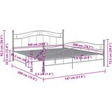  Okvir za krevet bez madraca sivi metalni 140 x 200 cm | shoptok.hr