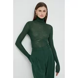 Patrizia Pepe Volnen pulover ženski, zelena barva