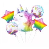  Komplet 5 folijskih balonov z motivom samoroga in mavrice Cene