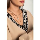 Fenzy Ohlapna Majica Z Geometrijskim Potiskom, Bež | Shoptok.si