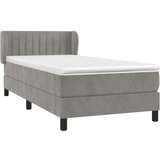 Box spring krevet s madracem svjetlosivi 100x200 cm baršunasti | shoptok.hr