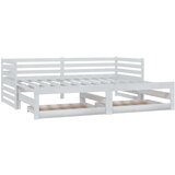  Izvlečna dnevna postelja 2x(90x200) cm bela trdna borovina, (20645163) | Shoptok.si