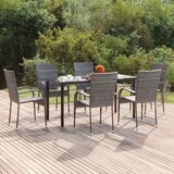  7-dijelni vrtni blagovaonski set od poliratana sivi Siva 160 cm table length | shoptok.hr