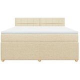  Krevet s oprugama i madracem krem 180x200 cm od tkanine | shoptok.hr