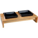 Trixie set posod, keramika/les - 2 × 400 ml, D 36 × Š 19 × V 7 cm Cene
