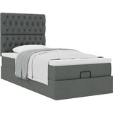 vidaXL Otomanski posteljni okvir z vzmetnico siv 90x190 cm blago | Shoptok.si