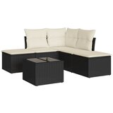  6-dijelni set vrtnih sofa s jastucima crni od poliratana | shoptok.hr