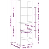 Ormarić za knjige Crni hrast 60 x 35 x 180 cm Konstruirano drvo | shoptok.hr