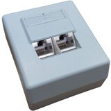 Utičnica Cat6 2xRJ45 nadžbukna bijela STP | shoptok.hr