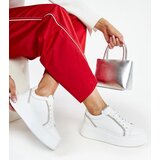 Karino White leather sneakers with rhinestones | Shoptok.si